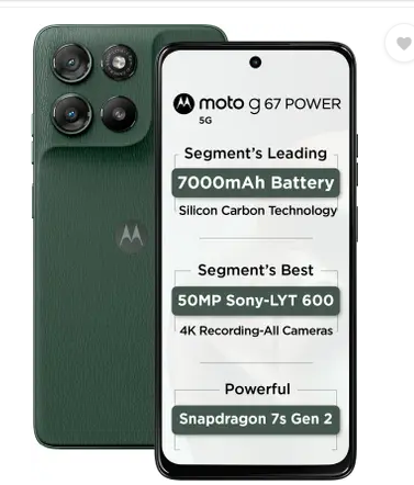 MOTOROLA g67 power 5G: 8GB RAM, 128GB, 7000mAh Battery