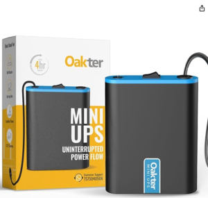 Oakter Mini UPS for 12V WiFi Router Broadband Modem | Backup Upto 4 Hours